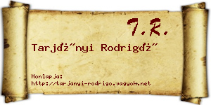 Tarjányi Rodrigó névjegykártya